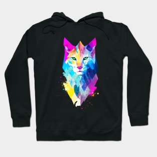 Lynx Wild Nature Animal Colors Art Paint Hoodie